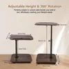 Mesa auxiliar en forma de C, con ruedas y ajuste de altura Vista previa de la imagen del producto 2