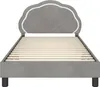 vidaXL Kinderbettgestell mit Kopfteil Hellgrau 90 x 200 cm Produktbild-Vorschau 5