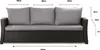 A diagram showing the dimensions of a sofa cushion set. Anteprima dell’immagine prodotto