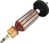 A close-up studio shot of an electric motor armature with a fan attached, isolated on a white background. Produktbild-Vorschau