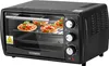 A black mini oven with pizzas inside, viewed from the front. Náhľad obrázku produktu