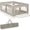 A beige playpen and its carrying bag are shown against a white background. Náhľad obrázku produktu
