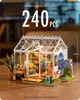 A miniature greenhouse model with detailed interior furnishings and exterior landscaping. Podgląd zdjęcia produktu