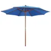 vidaXL Ombrellone con asta in legno 300x258 cm Blu Anteprima dell’immagine prodotto 6