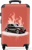 NoBoringSuitcases.com® Großer Koffer - Auto - Rosa - Produktbild-Vorschau 1