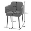A diagram showing the dimensions of a chair. Náhled obrázku produktu
