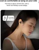 A woman is sleeping with earbuds in her ears, highlighting the comfort of the product. Produktbild-Vorschau