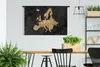 MuchoWow® Wandteppich Wandbehang Karte - Europa - Gold Produktbild-Vorschau 2