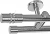 Edelstahl Look Gardinenstange Ø 20mm Wandträger 2-läufig Produktbild-Vorschau 1
