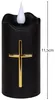 Schwarze LED-Kerze mit Kreuz und Flammeneffekt, Produktbild-Vorschau 3