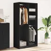 vidaXL Kleiderschrank Schwarz 100x50x200 cm Holzwerkstoff Produktbild-Vorschau 3