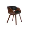 Miliboo - Design-Stuhl Schwarz und dunkles Holz Nussbaum Produktbild-Vorschau 4