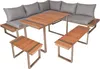 A sectional outdoor lounge set with a table and benches, presented on a white background. Produktbild-Vorschau
