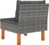 vidaXL Mittelsofas 2 Stk. Poly Rattan und Eukalyptus Produktbild-Vorschau 5