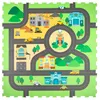 Leerondergrond 120x120. Dikke schuimrubberpuzzel, 4 stuks. Productafbeelding-voorbeeld 1