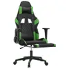 vidaXL Gaming-Stuhl mit Massage & Fußstütze Schwarz & Grün Produktbild-Vorschau 4