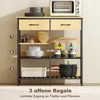 HOMCOM Sideboard, Kommode mit 2 Schubladen, 3 offenen Produktbild-Vorschau 5