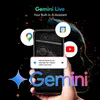 A hand holding a smartphone displaying a digital assistant interface, with app icons and promotional text overlaid. Produktbild-Vorschau