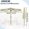QEENTOE, ombrellone da giardino rotondo, diametro 300 cm, Anteprima dell’immagine prodotto 2