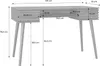 A diagram of a desk with dimensions indicated. Anteprima dell’immagine prodotto