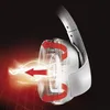 A close-up, stylized diagram showing the internal workings of a white gaming headset, with red arrows indicating airflow or sound waves. Voir les images du produit