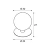 A technical drawing of a spherical outdoor lamp with dimensions indicated. Produktbild-Vorschau