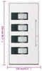 vidaXL Haustür Weiß 110x210 cm Aluminium und PVC Produktbild-Vorschau 8