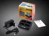 A product shot of a battery charger set, including the charger, power adapter, and packaging. Podgląd zdjęcia produktu