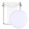 A clear glass jar with a white lid, presented on a white background. Podgląd zdjęcia produktu