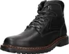 A black leather boot on a white background. Produktbild-Vorschau