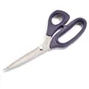 A pair of purple-handled scissors on a white background. Produktbild-Vorschau