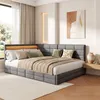 INONEFT Polsterbett 140 × 190 cm mit L-förmigem Kopfteil, Produktbild-Vorschau 2