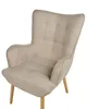 BELIANI Sessel Beige Stoff Gepolstert Gesteppt mit Hocker Produktbild-Vorschau 7