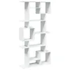 A white, modern, geometric bookshelf against a white background. Náhľad obrázku produktu