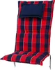 Auflage Hochlehner Rom 0851 rot-blau kariert 123x50x9 cm Produktbild-Vorschau 1