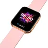 A close-up shot of a smartwatch with a pink strap and a gold casing, displaying the time and date on its screen. Náhľad obrázku produktu