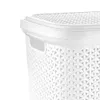 Koš na prádlo Orion s víkem v ratanovém vzhledu, 55 l, bílý Náhled obrázku produktu 2