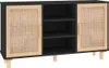 vidaXL Sideboard Schwarz 105x30x60 cm Massivholz Kiefer Produktbild-Vorschau 2