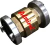 A close-up product shot of a brass valve with silver fittings on a white background. Produktbild-Vorschau