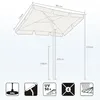 Diagram of a rectangular umbrella with dimensions and feature icons. Produktbild-Vorschau