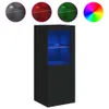 A black sideboard with blue LED lighting, shown with color swatch examples above. Anteprima dell’immagine prodotto