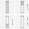 Four panels showing a window blind in different positions and directions of movement. Anteprima dell’immagine prodotto