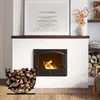 A fireplace with a wood rack in front of it. Náhled obrázku produktu