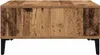 A close-up front view of a wooden coffee table with black legs. Produktbild-Vorschau