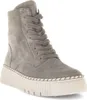 A single gray suede boot with laces and a thick white sole, shown from the side against a white background. Produktbild-Vorschau