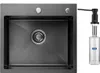 Schwarz Spülbecken 50x45cm Spülen Edelstahl Küchenspüle Produktbild-Vorschau 1