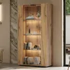 Merax vitrinekast met LED-verlichting, glazen vitrine met 2 Productafbeelding-voorbeeld 4