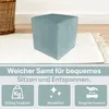 Best For Home | Würfel Pouf Hocker | Dunkles Blaugrün Poof Produktbild-Vorschau 6