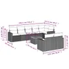 9-tlg. Garten-Sofagarnitur mit Kissen Schwarz Poly Rattan Produktbild-Vorschau 3