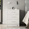Casaria Table de nuit Blanc 3 tiroirs 54x39x28cm table de Voir les images du produit 5
